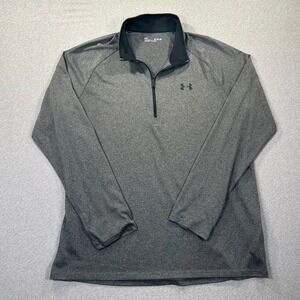 Under Armour 1/4 Zip Pullover Mens XLT Tall Gray Heathered Loose Fit Activewear